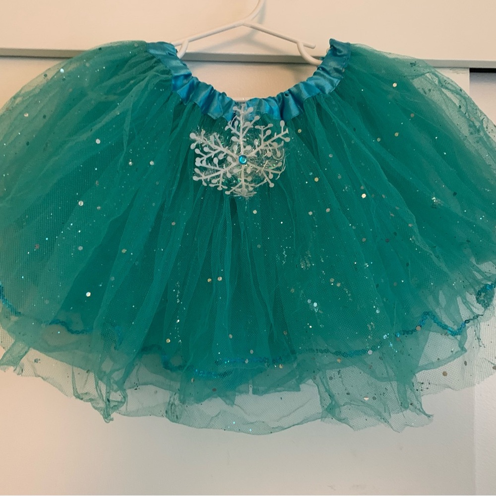 Frozen Custom Made Teal Tutu with Snowflake Design - size 5-6 - worn once!
